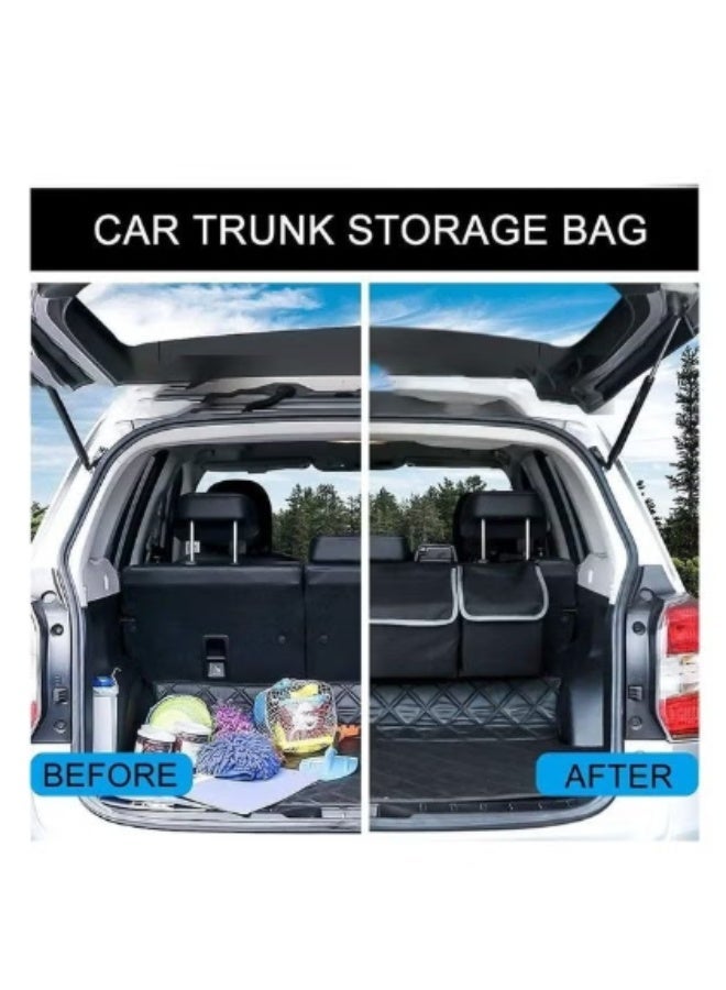 منظم صندوق السيارة الخلفي القابل للطي مع شنطة تخزين معلقة عالية السعة - مناسب لجميع أنواع السيارات SUV - Image 3